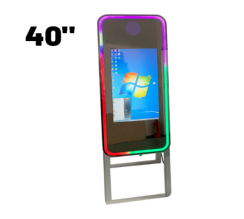 प्रतिबिंब टावर सिल्वर रेट्रो रेट्रो रेस्पीन सस्ते टच स्क्रीन अंडाकार डिजिटल मिनी टच इंटरैक्टिव दर्पण फोटोबूथ - Product Image 3