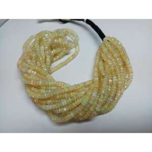 Cuentas facetadas de ópalo etíope Welo arcoíris de fuego, color amarillo natural, calidad AA, de 4-6 mm, en hilo de 16 pulgadas de largo. - Product Image 3