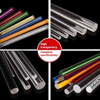 Tige acrylique transparente en verre organique, usinée sur mesure par extrusion, grand diamètre, cylindre solide en cristal, guide de lumière, découpe PMMA