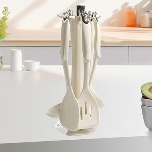 Factory <span class=keywords><strong>Outlet</strong></span> Juego de espátula de silicona Platino de 7 piezas Utensilios de <span class=keywords><strong>cocina</strong></span> completos que incluyen cuchara para saltear Resistente al calor - Product Image 3