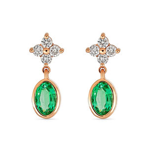 2025 Nueva joyería de diseño Vintage de moda exquisita S925 pendientes colgantes de gota de circón de diamante esmeralda de corte ovalado de oro de 18 quilates - Product Image 5