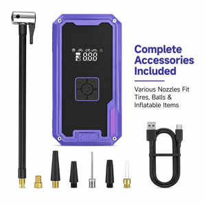 OEM ODM 90W Portable Cordless Tire Inflator Air Compressor 19 Cylinder Type C Rechargeable Pump for Car Motorcycle Bicycle <b>Ball</b> - Product Image 2