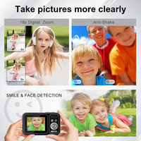 Cámara Digital 4K 64MP con Autoenfoque, Pantalla de 2.8'', Plástico Compacto, para Vlogging, Batería de 1200 mAh, MicroSD de 32GB, CMOS, Gran Angular de 90°, para Niños