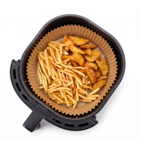 Feuilles de papier jetables épaissies pour friteuse à air, à bords surélevés, anti-fuite, pour four, micro-ondes, friteuse à air, cuisson et pâtisserie