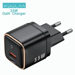 Kuulaa GaN Tech USB C Charger 33W EU US UK PD+QC Power Adapter Plug