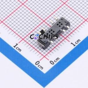 K3-2346S-F1 Slide Switch SMD Switch Double Pole Three Throw Rectangle Pin Header Gull Wing Type 13mm - Product Image 2