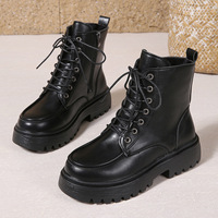 Bottes courtes rétro amincissantes pour femmes, style HJBH, nouvelle collection, semelle épaisse, grande taille, fermeture éclair latérale, modèle HJ6.14B161, vente en gros