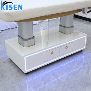 KISEN Adjustable Lift Tilt Tattoo Spa Salon Bed Beauty Luxury White Electric Therapy Lash Spa <b>Chair</b> Facial Massage Bed 4 Motors - Product Image 6