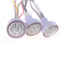 Lumière LED à pixels en PVC de 38 mm de diamètre, 24 V CC, avec 7 LED SMD 5050 RGB, trou de 19 mm, IP66, pour éclairage ponctuel de parc à thème