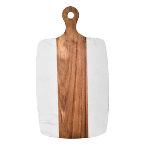 <span class=keywords><strong>Planche</strong></span> à découper en <span class=keywords><strong>bois</strong></span> d'acacia et marbre <span class=keywords><strong>noir</strong></span>, résistante à la chaleur, durable et polyvalente, pour usage domestique et commercial - Product Image 3