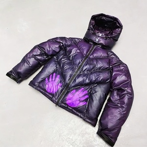 Custom Design Zip up Heat Reactive Fabric Down Jackets Winter Warm Oversized Purple Puffer <b>Coat</b> <b>Bubble</b> Heat Reactive Jacket - Product Image 1