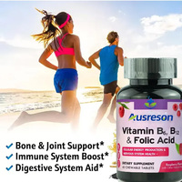 Ausreson Compléments alimentaires Vitamine B1 B6 Comprimés de B12 Complexe de vitamines Marque privée Vitamine B6 B12 Comprimés à croquer