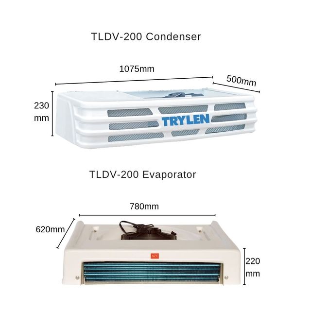 Good Quality Van Freezer Unit 12V 24V Front Mounted Truck Refrigeration Units with Compressor -18C~+30C 2~5m
