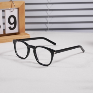 Gafas Redondas Vintage con Bloqueo de Luz Azul para Hombre y Mujer, Montura Óptica de Acetato, Negro Tortoise, Transparentes, con Graduación - Product Image 4