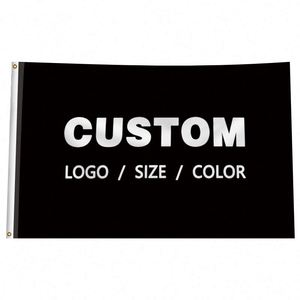 Factory Wholesale 100D Polyester Digital Printing Good Quality Black Custom Flags <b>Banners</b> - Product Image 3