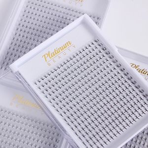Extensions de cils pré-faites faites à la main, plateaux de cils 3D 5D 8D, longs et courts, tiges éventail, 0,07 mm, vison, base plate, éventails pré-faits étroits - Product Image 2