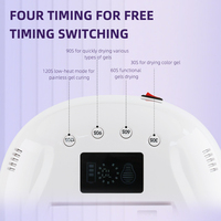 Lampu Kuku UV LED Tanpa Kabel 128w Isi Ulang, 4 Pengaturan Timer, Pengering Gel Kuku UV LED Ganda Cepat, Profesional