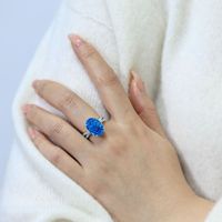 Bijoux fins pour femmes Bague oeuf de pigeon saphir 5 carats Classic Oval Cut High Carbon S925 Silver Personalities First Accessories