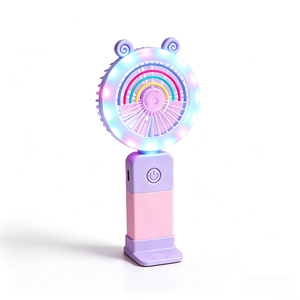 Ventilador de Mano LED con Diseño de Arcoíris, Recargable por USB, Portátil, con Soporte para Teléfono, Enfriador Personal para Niños y Mujeres, Ideal para Regalo - Product Image 4