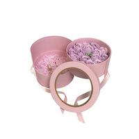 Boîte cadeau ronde double couche en PVC avec fenêtre rotative, en carton laminé avec revêtement UV, pour bougies de mariage et expédition