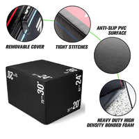 Tellus Fitness 3-en-1 Boîte en mousse pliométrique extra ferme et douce pour l'entraînement et le fitness à haute intensité