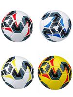 Ballon de football taille 5 personnalisé avec logo, imperméable, anti-décoloration, cousu à la machine, vessie en caoutchouc, bonne rétention d'air, pour sports d'équipe