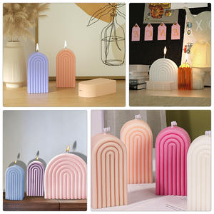 Stampi in Silicone per Candele 3D ad Arco Semicircolare in Acrilico, Forma a Porta Rigata, Decorazione Artistica per la Casa, Stampi in Silicone per Candele Geometriche - Product Image 5