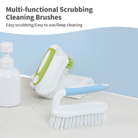 Brosse de nettoyage de sol de salle de bains de douche en plastique de vente chaude avec gommage et poignée durables