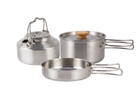Ensemble de cuisine de camping pliable portable en acier inoxydable 304, casserole et faitout avec surface antiadhésive, capacité 3-4L