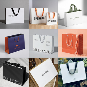 Có thể tái chế tùy chỉnh in logo màu hồng các tông túi giấy quà tặng sang trọng mua sắm túi giấy với Ribbon xử lý với logo riêng của bạn - Product Image 6