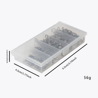 50 pièces/ensemble connecteur de pêche baril à trois voies mousqueton pivotant avec perles pour hameçon leurre ligne accessoires de pêche