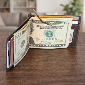Genuine Leather <b>Lock</b> Zipper Solid Pattern Slim Vintage Casual Daily Use <b>Portable</b> Money Clip Wallet Organic Cotton Lining Unisex - Product Image 4