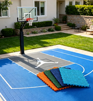 Meilleur Prix : Dalles Modulaires Emboîtables en Plastique PP pour Terrain de Basketball Familial 3x3, Revêtement de Sol Multi-Sports pour Salle de Sport, Anti-Choc