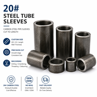 20 #   Manchons en acier pour tubes, manchons en acier au carbone sur mesure, tolérance de précision CNC 0,2 mm, longueur coupée, entretoises pour tubes, sans MOQ, pièces OEM