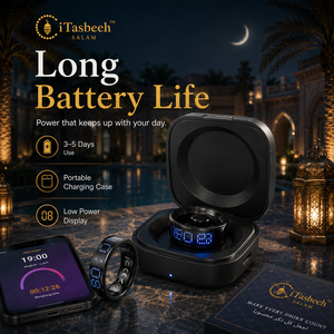 iTasbeeh Salam Ring Smart <b>LED</b> Display Religious Counter With Vibration Alerts And App Control For Prayer Tracking - Product Image 4