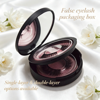 Boîte d'emballage pour faux cils, boîte ronde pour cils couleur or rose, deux paires par boîte, boîte à cils, maquillage des yeux