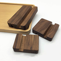 Tablette de bureau en bambou naturel support de téléphone en bois cellulaire avec amplificateur de son support de son