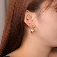 Pendientes colgantes de acero inoxidable chapados en oro de 18 quilates JUSTOP para mujer, modernos, con acabado esmerilado brillante, elegantes, con forma de gota de agua, joyería llamativa para fiestas.