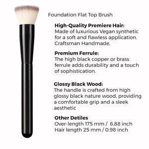 แปรงรองพื้นแบบแบนทำจากเส้นผมสังเคราะห์คุณภาพสูงแปรงแต่งหน้าเดี่ยวแบบมืออาชีพ - Product Image 3