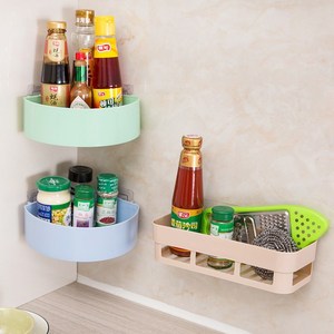 Étagère murale de rangement en plastique à ventouse pour cuisine et salle de bain, pour articles de toilette et rangement de produits de toilette - Product Image 1