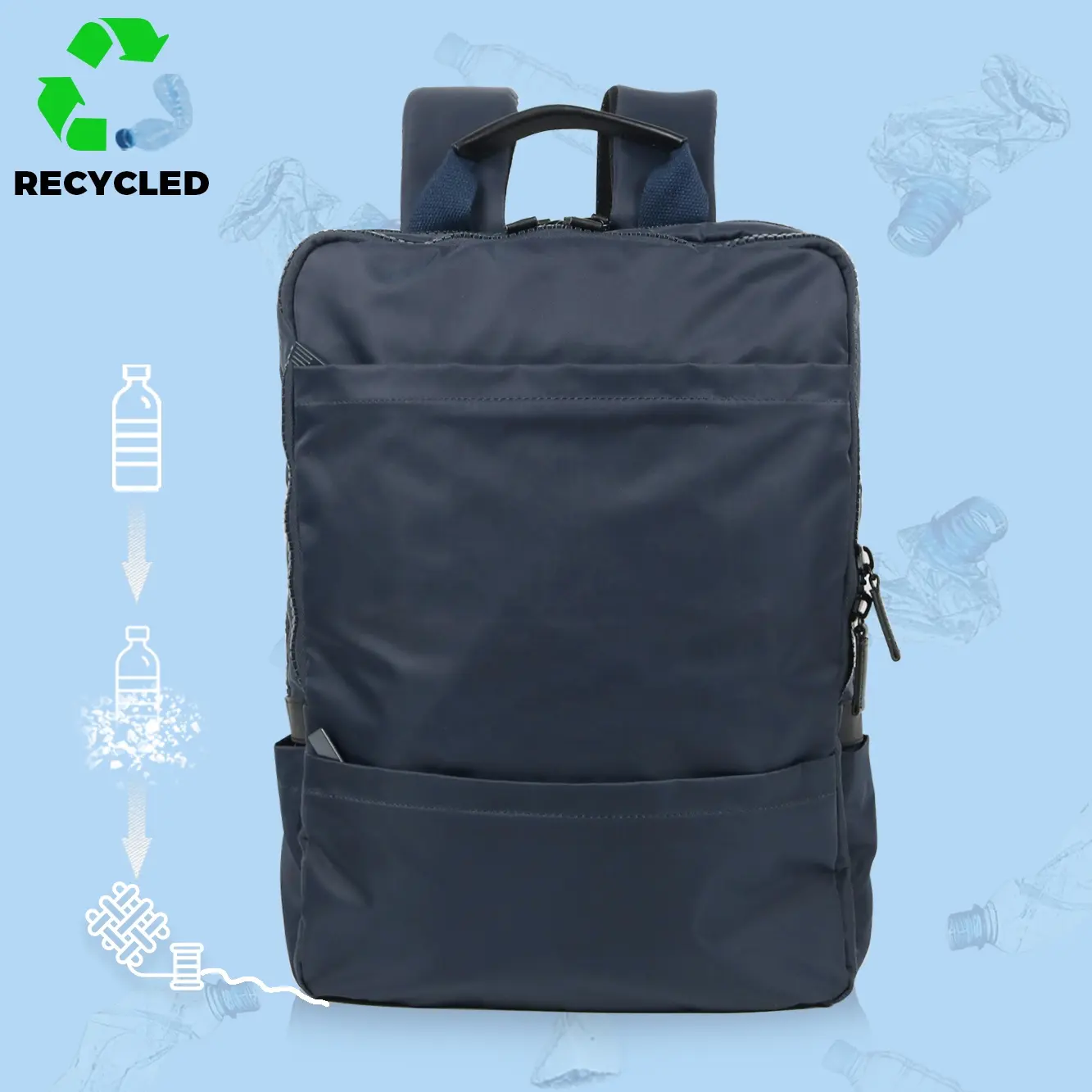 CHANGRONG Custom Waterproof RPET Nylon Men Business sports travel Computer 15.6 inch Laptop Bag Backpack