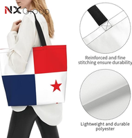 Bolsa de Mano Grande con Diseño de Logotipo Personalizado, Bolsa de Compras Casual, Bolsa de Supermercado Estilo Panamá