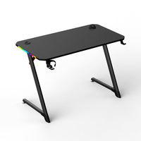 Mesa de juegos RGB LED en forma de Z, escritorio de ordenador de estilo moderno para oficina en casa, Gamer de Metal, PC, estación de trabajo, mesa de oficina de estilo de carreras