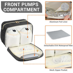 Sac isotherme pour lait maternel avec poche à glace, étui de transport portable pour pompes, compatible avec les pompes à lait portables - Product Image 2