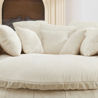 Sofá Cama Redondo Plegable de Chenilla de un Solo Asiento, Relleno de Espuma, Estilo Moderno, Fácil de Comprimir y Empacar, Disponible en Almacén de Canadá