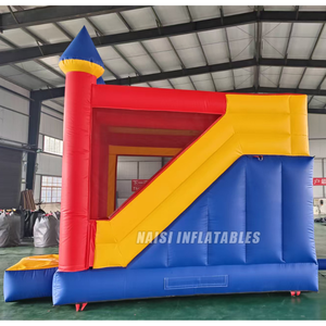 Château gonflable de fête avec toboggan combiné, structure gonflable pour enfants, trampoline arc-en-ciel, maison de rebond, château gonflable commercial à vendre - Product Image 2