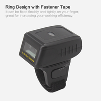 Vente directe du fabricant, mini lecteur de code QR portable, lecteur de code-barres sans fil BT, lecteur de code-barres 2D CMOS à anneau pour doigt