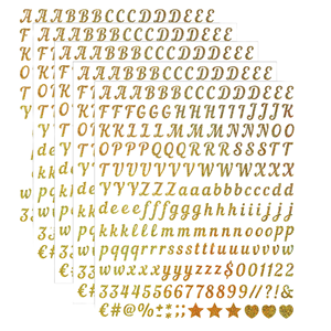 <span class=keywords><strong>Adesivi</strong></span> con Lettere Piccole da 0,5 Pollici, Numeri e Alfabeto Dorati Autoadesivi, Decorazioni Rettangolari per Fai-da-Te, Arte e Insegne - Product Image 1