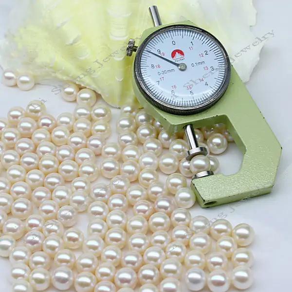 Wuzhou LS jewelry wholesale price AAA 3-3.5mm--10-10.5mm half hole white natural freshwater pearl loose pearl for jewelry