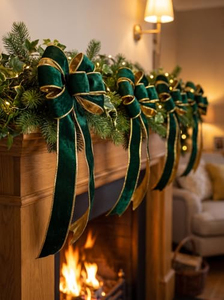 Christmas Luxury Ribbons DIY <b>Bow</b> Christmas Tree Decorative Ribbon 6.3cm <b>Red</b> Velvet Christmas Ribbons - Product Image 3